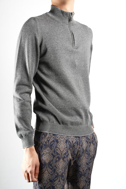 DT 1/4 Zip Melange Mock Ls