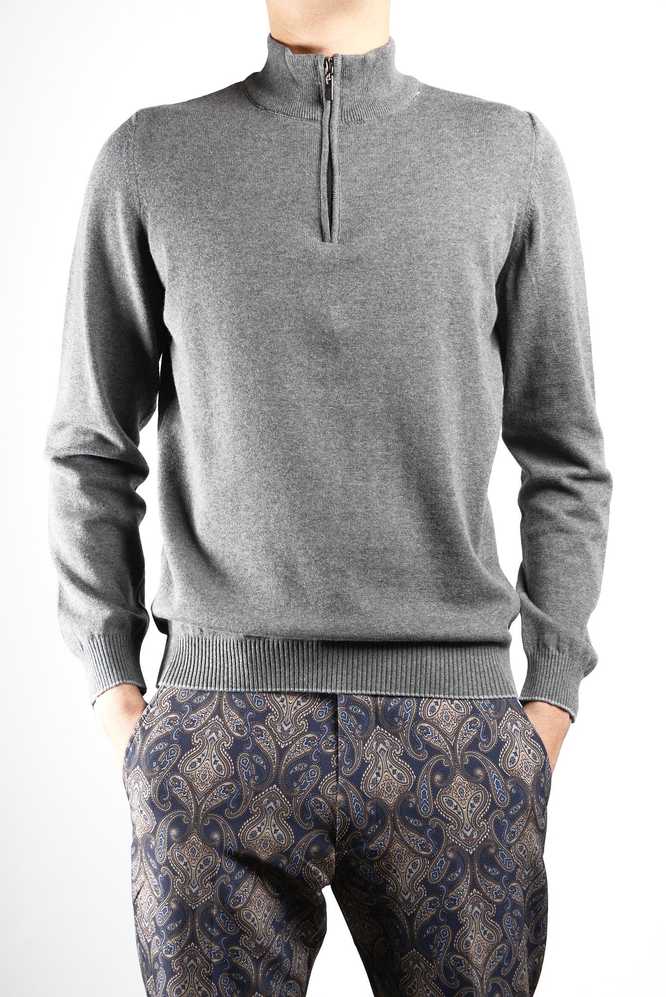 DT 1/4 Zip Melange Mock Ls