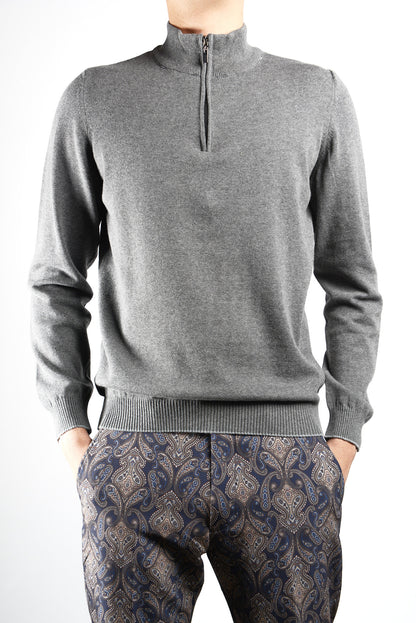 DT 1/4 Zip Melange Mock Ls