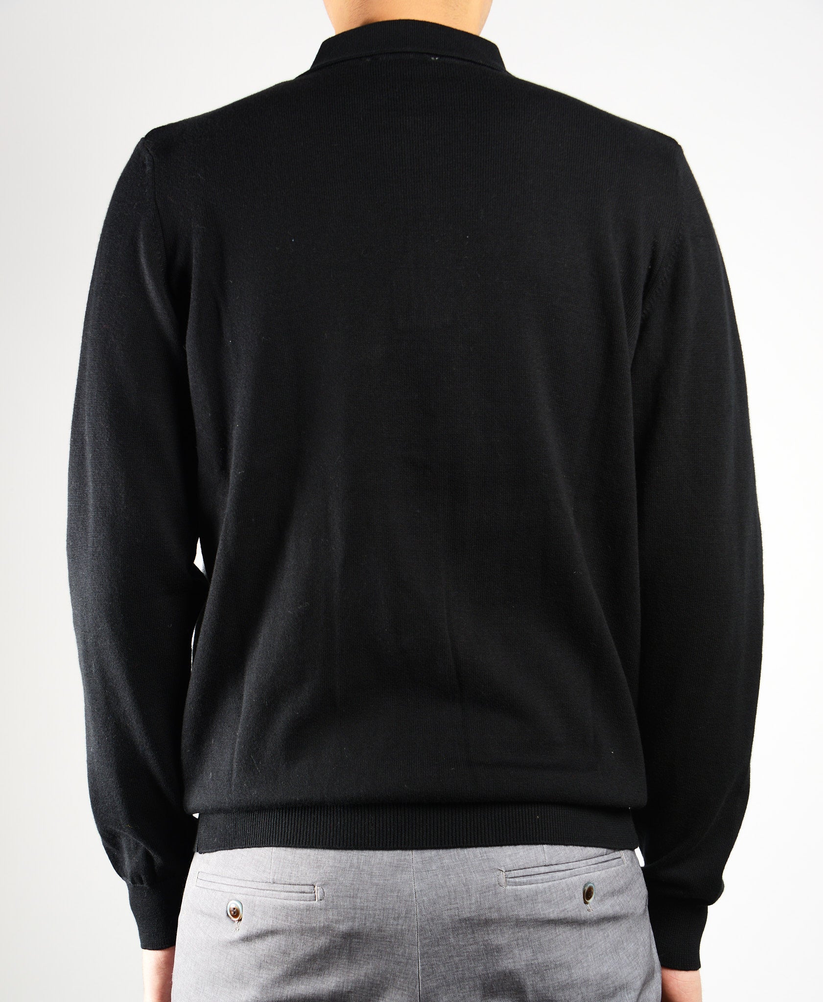 DT 1/4 Zip Textured Diamond Stitch Front Polo Ls
