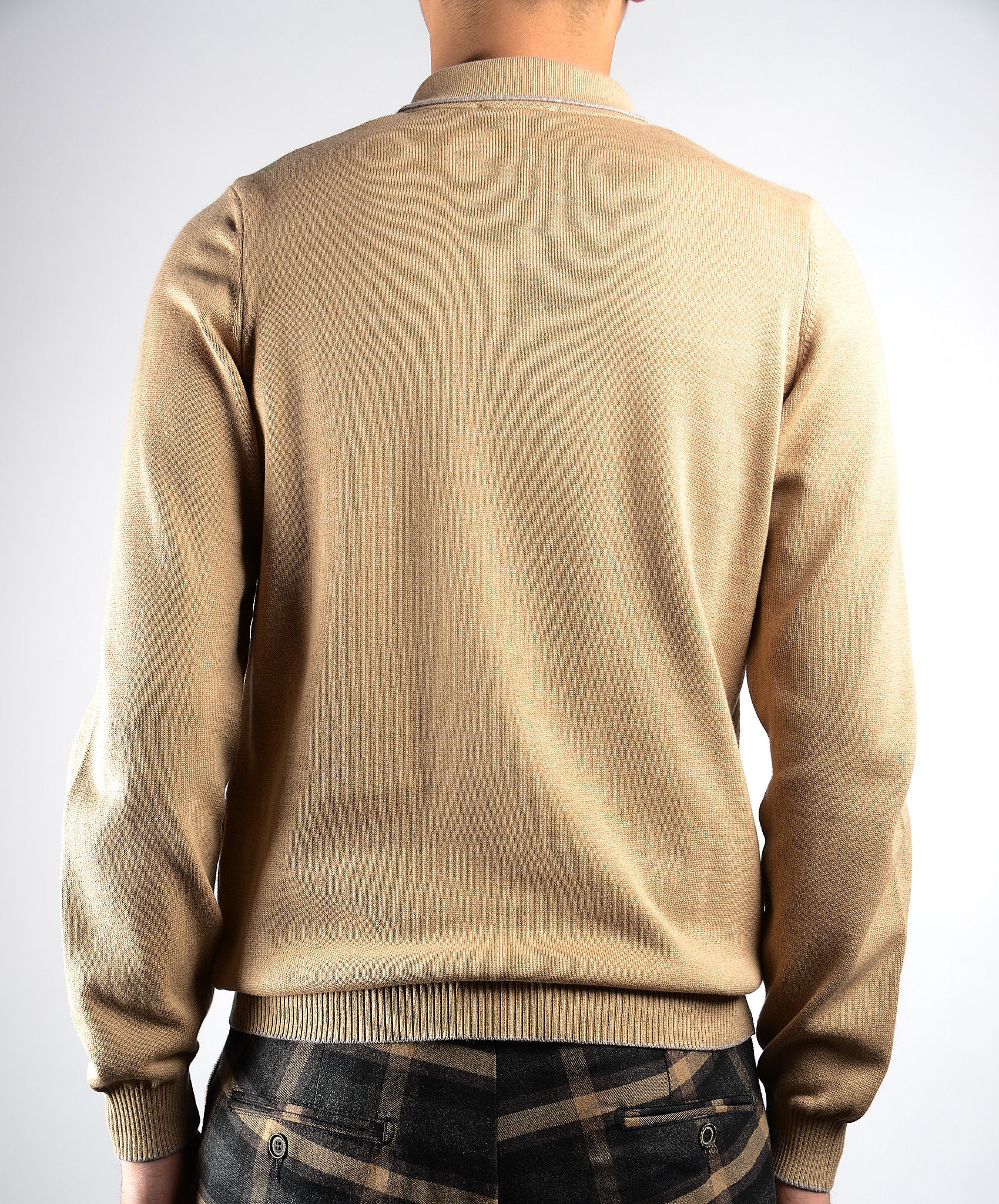 DT Tipped 1/4 Zip Polo Ls