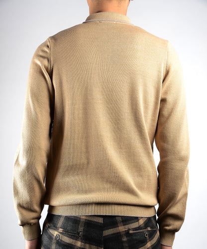 DT Tipped 1/4 Zip Polo Ls