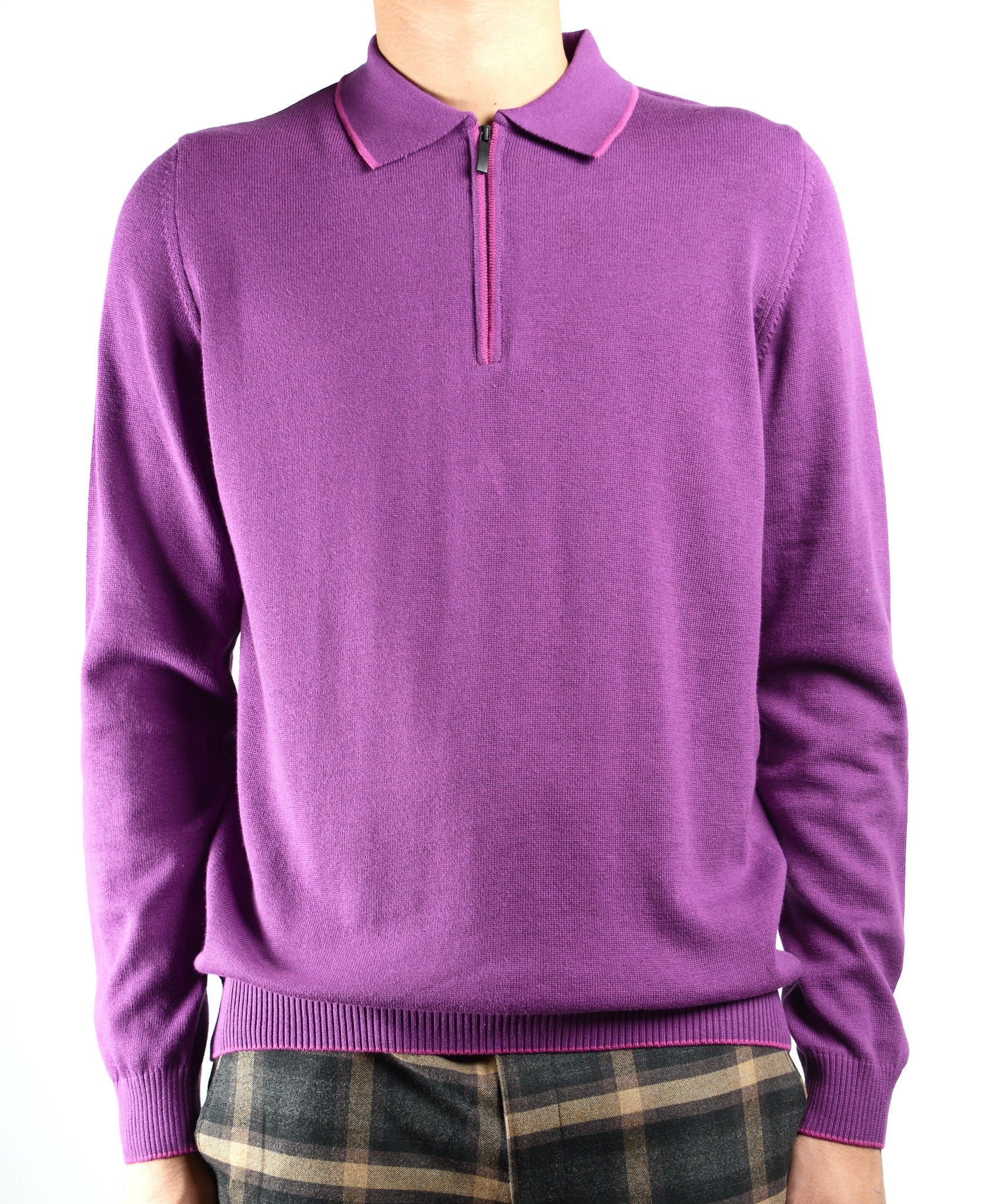 DT Tipped 1/4 Zip Polo Ls