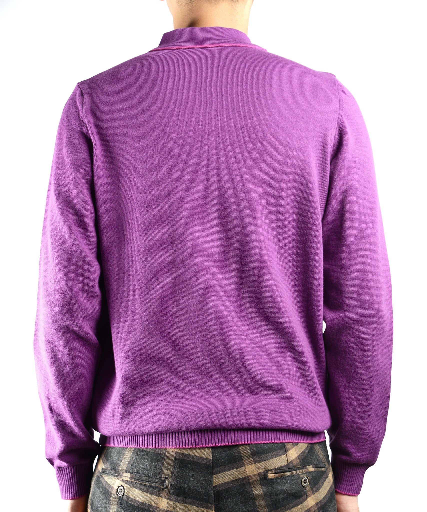 DT Tipped 1/4 Zip Polo Ls
