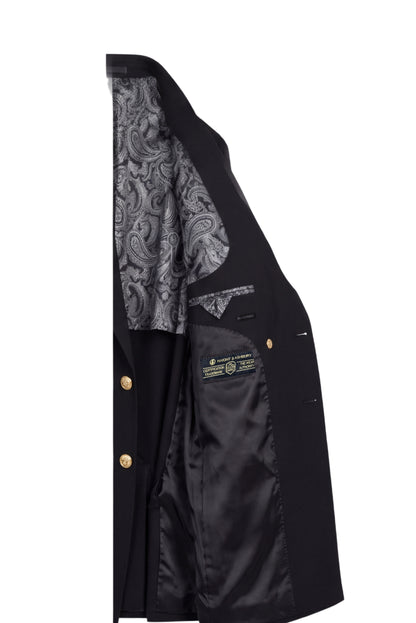 [GB-ATLAS BLACK] ATLAS DB GOLD BUTTON STRETCH BLAZER