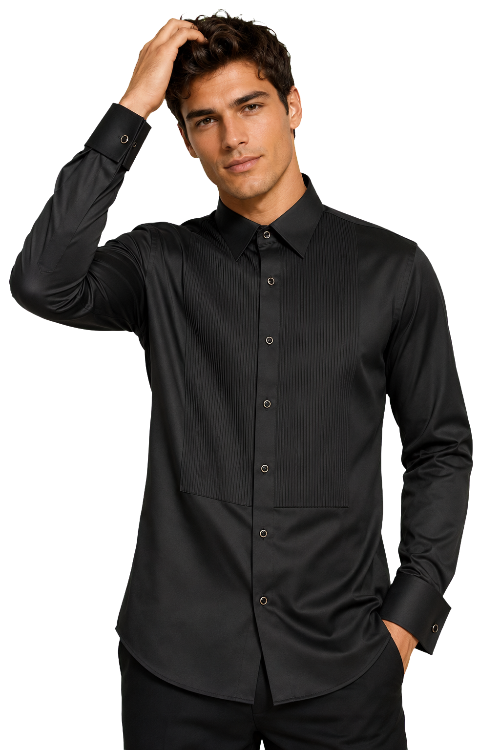 [40154-SIYAH] Z TUXEDO SHIRT