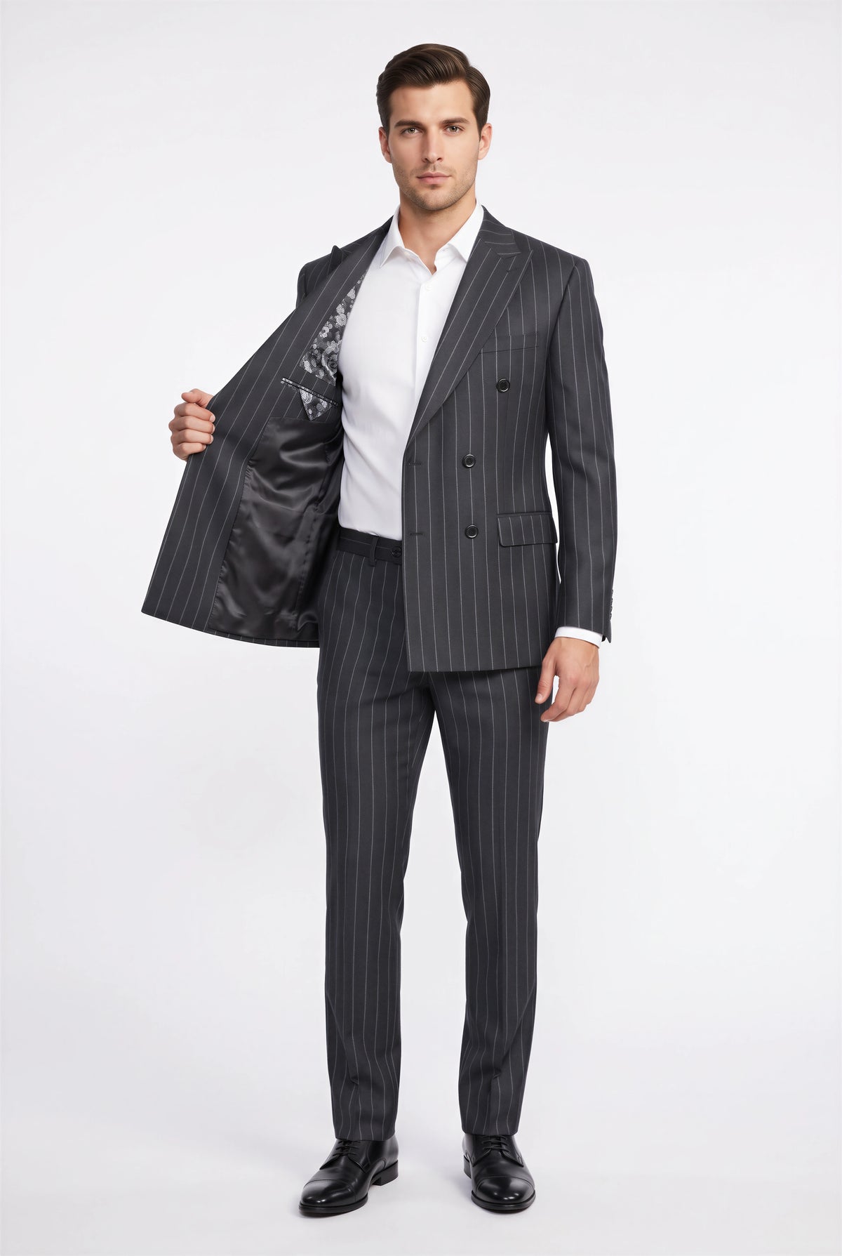 [CFMESSINA1-2] MESSINA PINSTRIPE DB CLASSIC FIT BLAZER