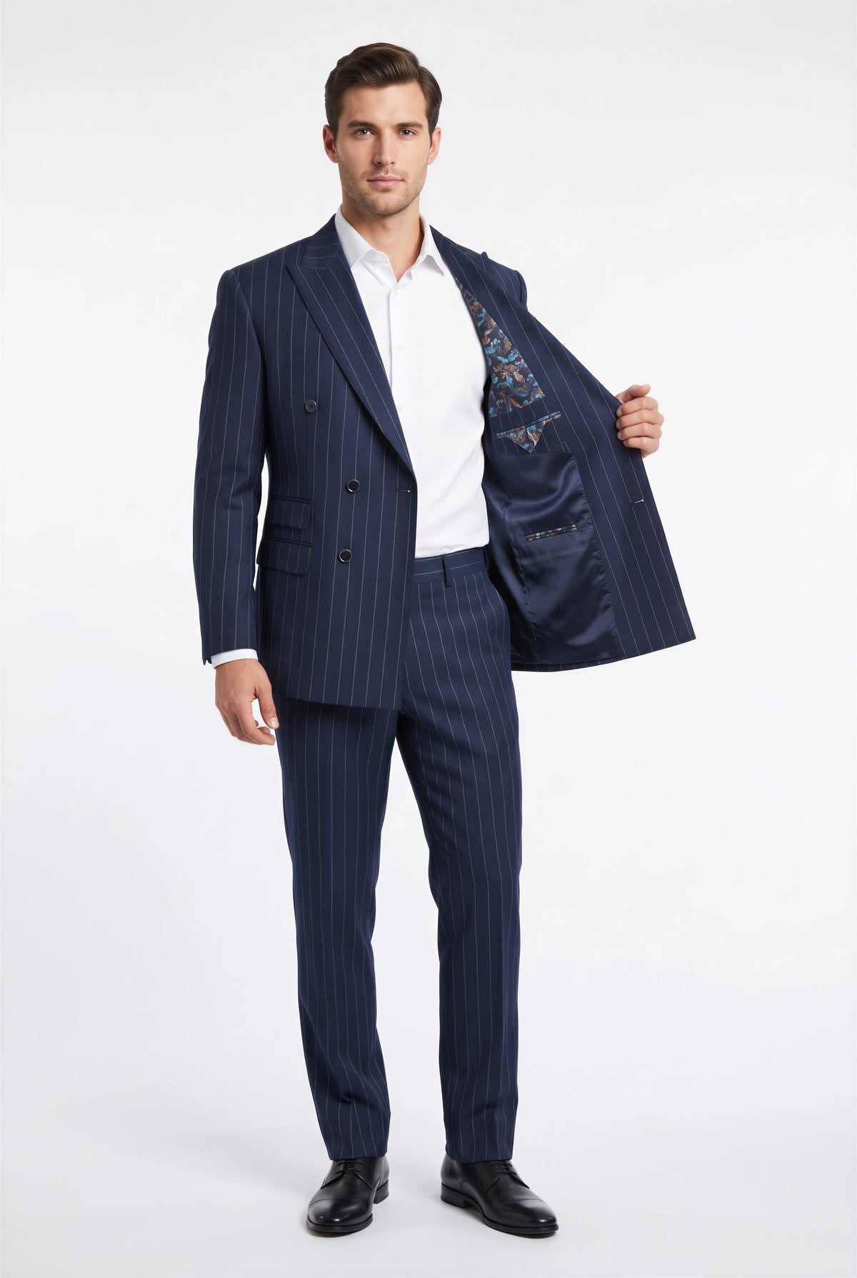 [CFMESSINA2-4] MESSINA PINSTRIPE DB CLASSIC FIT BLAZER