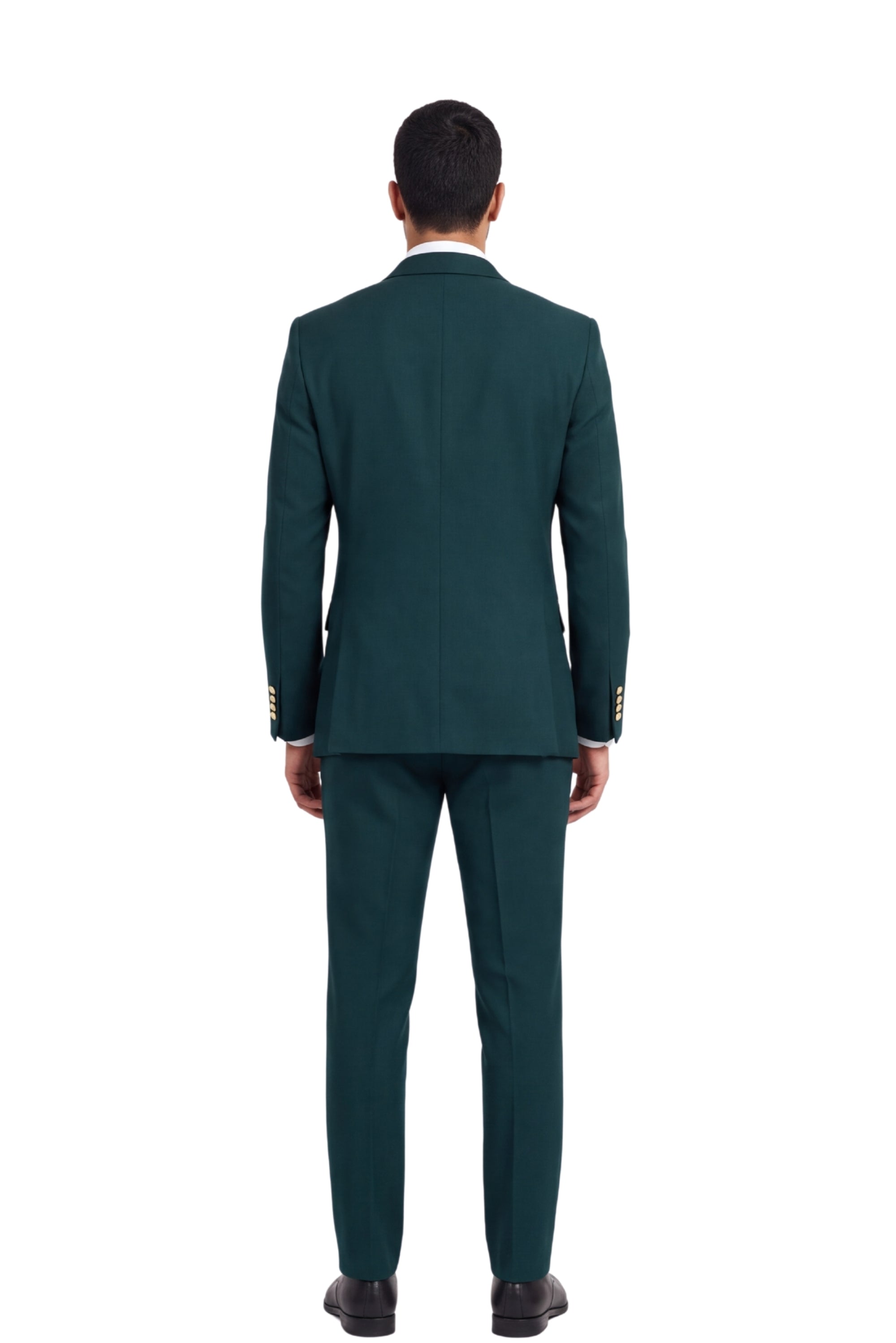 [GB-ATLAS GREEN1612] ATLAS DB GOLD BUTTON STRETCH BLAZER