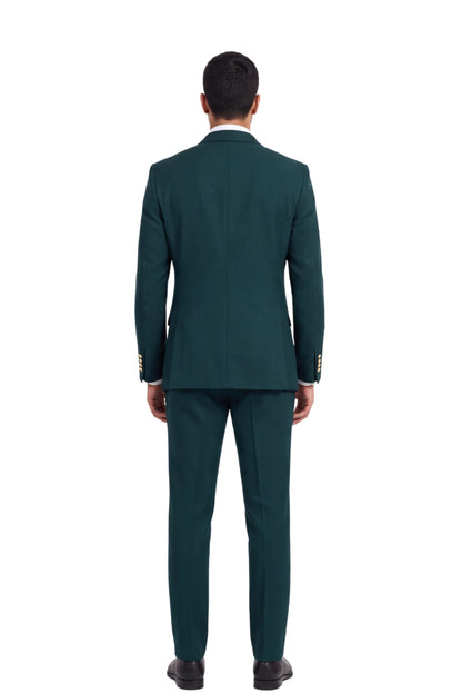 [GB-ATLAS GREEN1612] ATLAS DB GOLD BUTTON STRETCH BLAZER