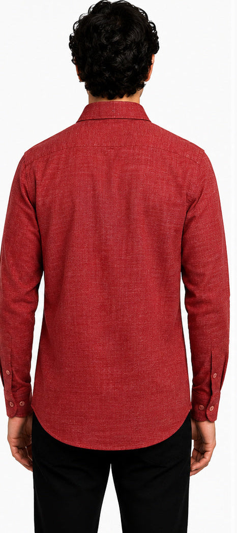 [48017-21] LS MICRO CRIMP SHIRT