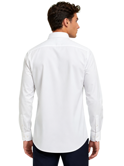[41751-BEYAZ] PIN COLLAR SATIN SHIRT