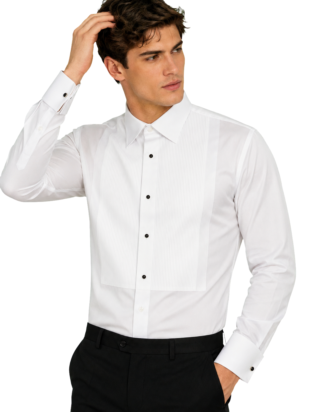 [40154-BEYAZ] Z TUXEDO SHIRT