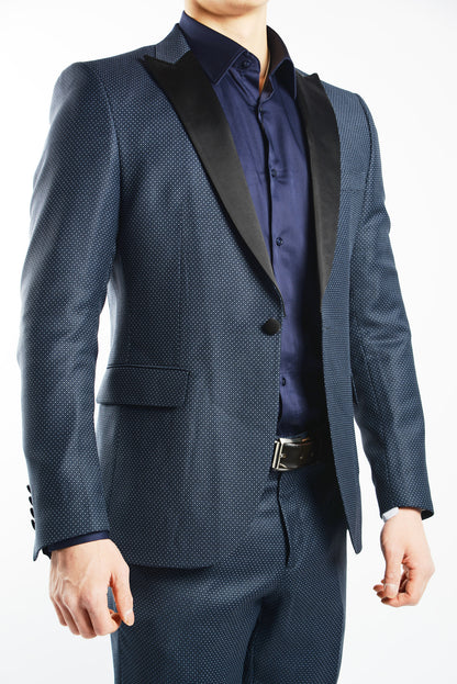 Euro Pin Dot Tuxedo Blazer
