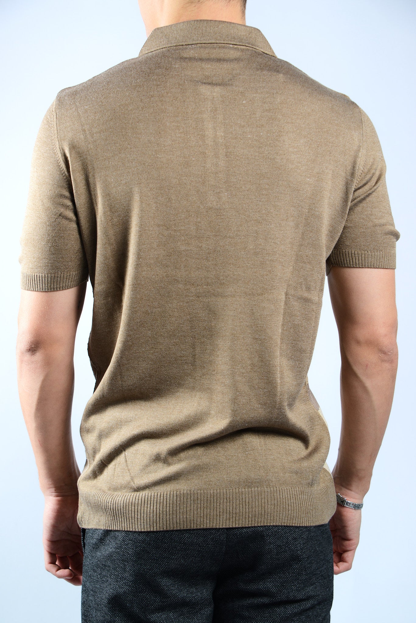 GEOMETRIC SQUARE KNIT POLO