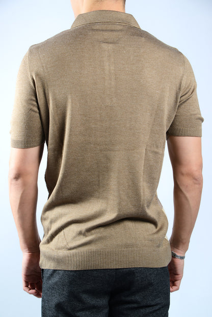 GEOMETRIC SQUARE KNIT POLO